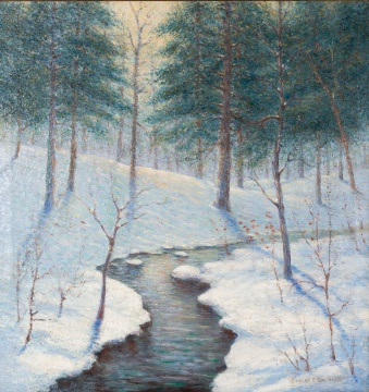 Howard Bonnell Spencer (American, 1871-1967) "The Brook in Winter"
